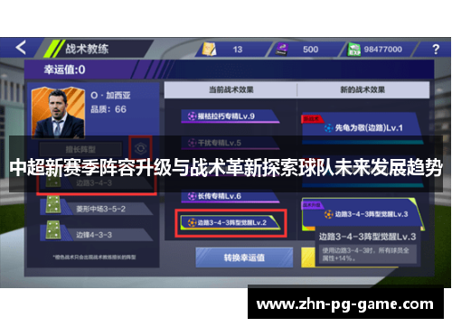 中超新赛季阵容升级与战术革新探索球队未来发展趋势